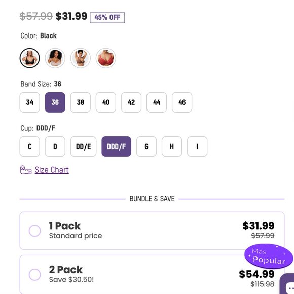 Two SheCurve Full Coverage Lace Minimizer Bras - Petal - 36F  36DDD Shecurve Bra - Picture 9 of 10